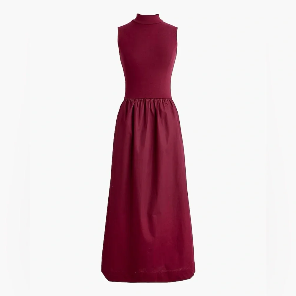 NWOT J.Crew Burgundy Sleeveless Midi Dress - Picture 4 of 4